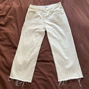 Cropped White Wide Leg Zara Jeans